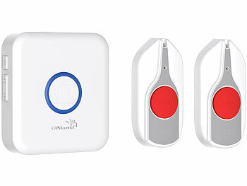 CASAcontrol SOS-Notrufknopf-Set für Senioren, 8x Sender, 1x Empfänger, 110dB, IP44