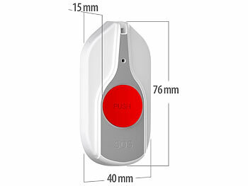 CASAcontrol SOS-Notrufknopf-Set für Senioren, 8x Sender, 1x Empfänger, 110dB, IP44