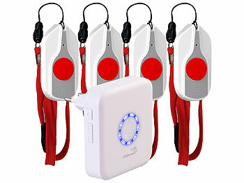 SOS-Notrufknopf-Alarm: CASAcontrol SOS-Notrufknopf-Set für Senioren, 4x Sender, 1x Empfänger, 110dB, IP44