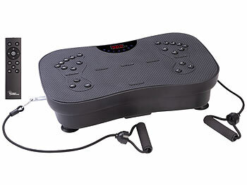Vibrationstrainer: newgen medicals Vibrationsplatte mit 180 Stufen, LED-Display, Bluetooth & Lautsprecher 