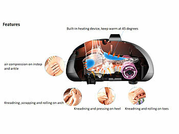 newgen medicals Shiatsu-Fußmassagegerät, 9 Stärken, Wärme, 3 Vibrationsmodi, Timer