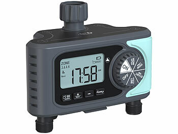 Wassertimer: Royal Gardineer Digitaler Bewässerungscomputer mit Display, 4 Zonen, programmierbar