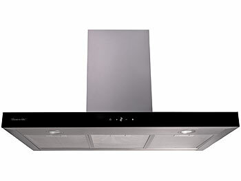 Dunstabzugshaube Filter: Rosenstein & Söhne Dunstabzugshabe, 90 cm, Umluft/Abluft, 600 m³/Std. Saugleistung, Licht