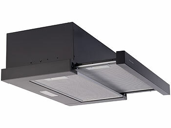 Rosenstein & Söhne Flachschirm-Dunstabzugshaube, Umluft, 350m³/Std. Saugleistung, schwarz 
