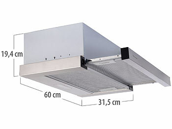 Kochdunstabsorption Reinigung Koch cm mm m³ Herd Kochfeld 