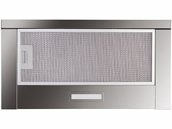 Rosenstein & Söhne Flachschirm-Dunstabzugshaube, Umluft, 350m³/Std. Saugleistung, silber 