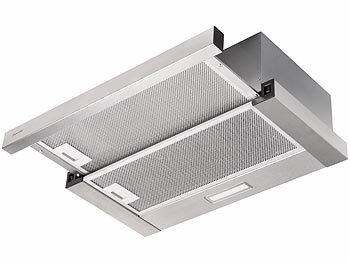 Rosenstein & Söhne Flachschirm-Dunstabzugshaube, Umluft, 350m³/Std. Saugleistung, silber 