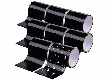 Multitape: AGT 8er-Set wasserdichte, selbst-verschweißende Klebebänder, 150 cm, schw.