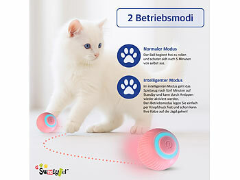 Sweetypet 2er-Set Akku-Katzenspielzeuge mit LED-Licht, blau und pink