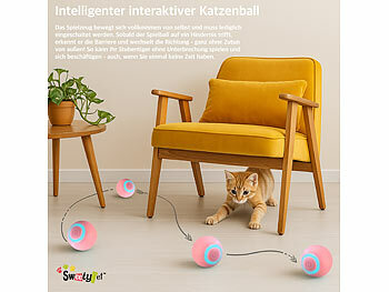 Sweetypet 2er-Set Akku-Katzenspielzeuge mit LED-Licht, blau und pink