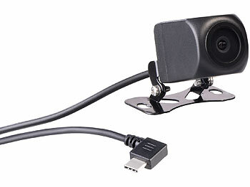 Lescars 4K-UHD-Dashcam, GPS, 1,47"-IPS-Display, G-Sensor, Rückfahrkamera, App