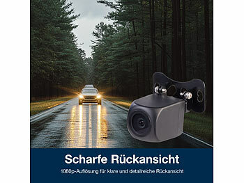 Lescars 4K-UHD-Dashcam, GPS, 1,47"-IPS-Display, G-Sensor, Rückfahrkamera, App