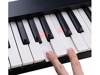 auvisio Faltbares Klavier, 88 halbgewichtete Leuchttasten, App, Tasche,Ständer 
