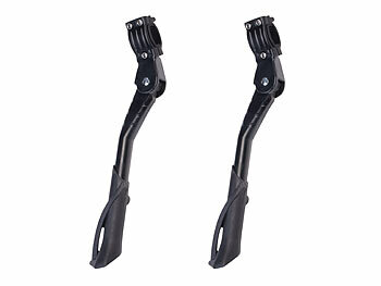 Fahrrad Seitenständer: PEARL 2er-Set Fahrradständer, 22 bis 29 Zoll, höhenverstellbar, rutschfest 