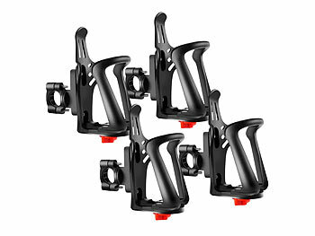 Getränkehalter Fahrrad: PEARL 4er-Set Flaschenhalter für Fahrrad & Motorrad, einstellbar 