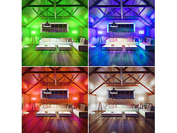 Luminea Home Control 4er-Set LED-Spots GU10, RGB-CCT, 4,8 W (ersetzt 35 W), für ZigBee