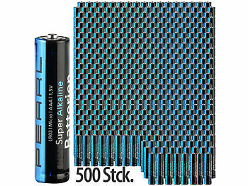 PEARL 500er-Set Super-Alkaline-Batterien Typ AAA / Micro, 1,5 Volt