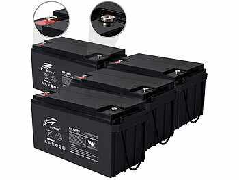 12Volt Batterie: revolt 4er-Set wartungsfreie Blei-Batterie, 12 V, 80 Ah, M6-Anschluss