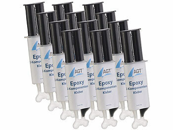 Epoxy 2K Kleber: AGT Epoxy 2-Komponenten-Kleber, hohe Belastbarkeit: 23 N/mm², 12er-Pack