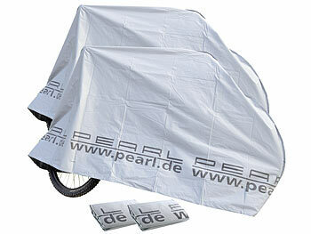 Fahrrad Abdeckung: PEARL 2er-Set Zweiradgaragen für Fahrräder/E-Bikes/Motorroller, silber