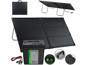 tka Solarstrom-Set: LiFePO4-Akku mit 100-W-Solarpanel, 768 Wh, 12 V DC, PD