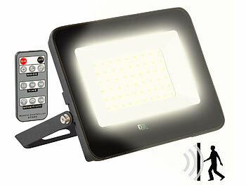 Luminea Wetterfester LED-Fluter, Radar-Bewegungssensor, 50W, 3.000K, 4.000lm