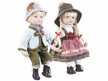 PEARL Sammler-Porzellan-Puppe Set  "Anna" und "Anton", 34 und 36 cm