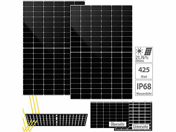 Solarmodul bifacial: DAH Solar 2er-Set monokristalline, bifaziale Glas-Glas-Solarmodule, 425 W, IP68
