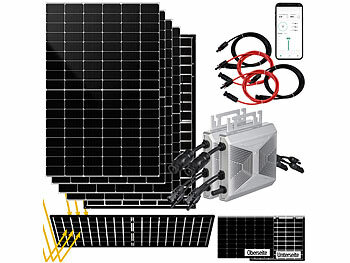 DAH Solar 1,7-kW-Zaunkraftwerk mit 4 Solarmodulen, 2 WLAN-Wechselrichtern & App