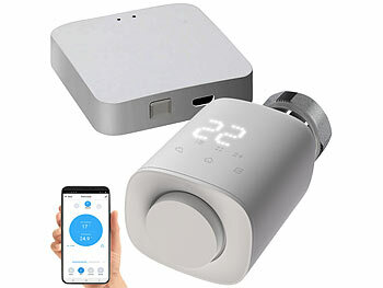 revolt Programmierbares Heizkörper-Thermostat mit WLAN-Gateway und App