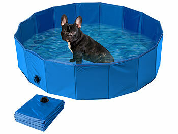 Sweetypet Hundepool zusammenlegen: Faltbarer XL-Hundepool mit rutschfestem  Boden, 120x30 cm, blau (Faltbarer Pool)
