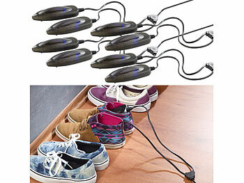 Elektrischer Schuhwärmer: infactory 4er-Set elektrische Schuhtrockner mit UV-Licht