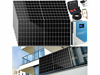 PV Anlagen Komplettsets: DAH Solar Solar-Hybrid-Inverter mit 8x 430-W-Solarmodulen, WLAN, Anschluss-Set