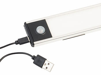 Lunartec 2er-Set Akku-LED-Lichtleiste, Licht- & Bewegungssensor, tageslichtweiß