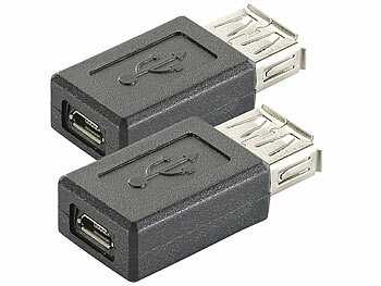 Micro USB Converter: auvisio 2er-Set USB-2.0-Adapter von USB-A-Buchse zu Micro-USB-B-Buchse