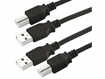 USB Hi-Speed (Typ B) Kabel: goobay 2er-Set USB 2.0 High-Speed Anschlusskabel, 1,8 m, schwarz
