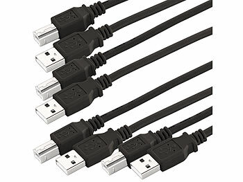 Druckerkabel: goobay 4er-Set USB 2.0 High-Speed Anschlusskabel, 1,8 m, schwarz
