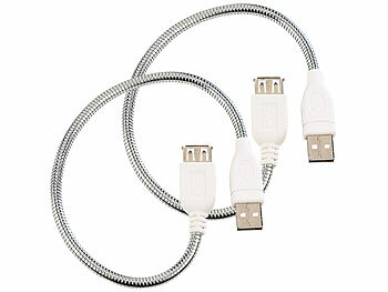 USB-Stecker Verlängerung: PEARL 2er-Set USB-Verlängerung mit Schwanenhals, 30 cm