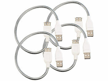 USB-Kabel verlängern: PEARL 4er-Set USB-Verlängerung mit Schwanenhals, 30 cm