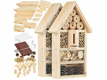 Insektenhotel Baukasten: PEARL 2er-Set Insektenhotel-Bausätze, Nisthilfe und Schutz für Nützlinge