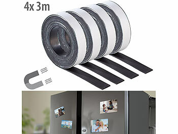 Memoboard Magnetband: Your Design 4er-Set ultrapraktisches Magnet-Klebeband, je 3 Meter