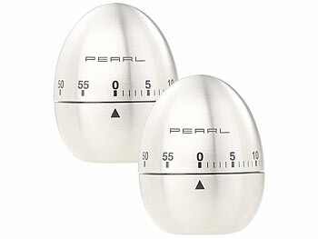 PEARL 2er-Set Kurzzeitmesser, Eieruhren aus Edelstahl, 60-Minuten-Timer