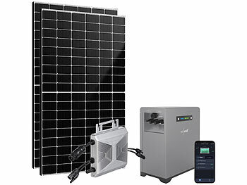 revolt 2,15-kWh-Akkuspeicher mit WLAN-Mikroinverter & 2x 440-W-Solarmodul
