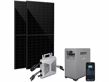 revolt 2,15-kWh-Akkuspeicher mit WLAN-Mikroinverter & 2x 410-W-Solarmodul