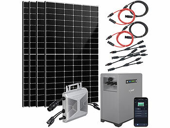 Photovoltaikanlage: revolt 800-Watt-Microinverter mit 2,15-kWh-Solarakku und 4x 440-W-Solarmodul
