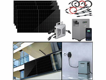 Off-Grid-Solaranlage: revolt 800-Watt-Microinverter mit 2,15-kWh-Solarakku und 4x 410-W-Solarmodul