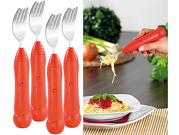 Spaghetti-Gabel Drehen: infactory 4er-Set automatische Spaghettigabeln mit genialer Aufroll-Technik