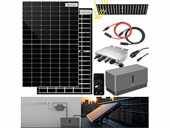 revolt Solar-Set: WLAN-Mikroinverter mit 1,03-kWh-Akku & 425-W-Solarmodul