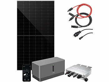 revolt Solar-Set: WLAN-Mikroinverter mit 1,03-kWh-Akku & 410-W-Solarmodul