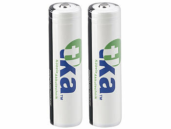 Akku Batterie 18650: tka 2er-Set Standard-Lithium-Ionen-Akkus Typ 18650, 3,7 V, 2.000 mAh